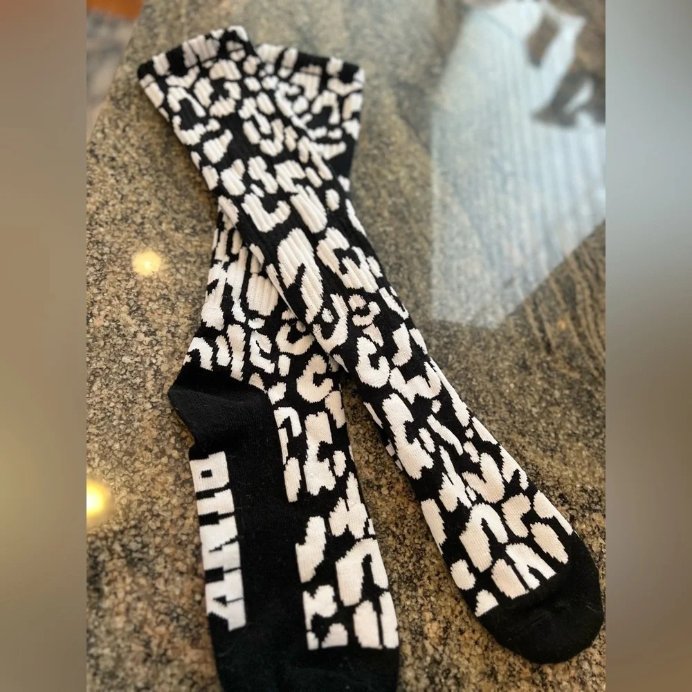 PINK Victoria’s Secret Black and White Patterned Socks
